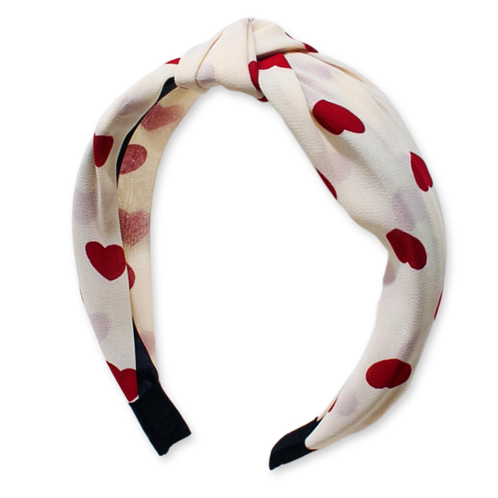 AIUPUOC Heart Headband Fashion Red Heart Knotted Hairbands for Women Girls Valentine Headbands Hair Accessories Non-Slip Wide Hair Hoops 1Pcs