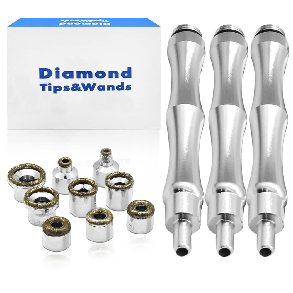 Diamond tips & wands, Dermabrasion Accessory 9 Pcs Tips Diamond 3 Pcs Wands With Cotton Filter Skin Peel Microdermabrasion Facial Care Beauty Deep Cleansing Dead Skin : Beauty & Personal Care
