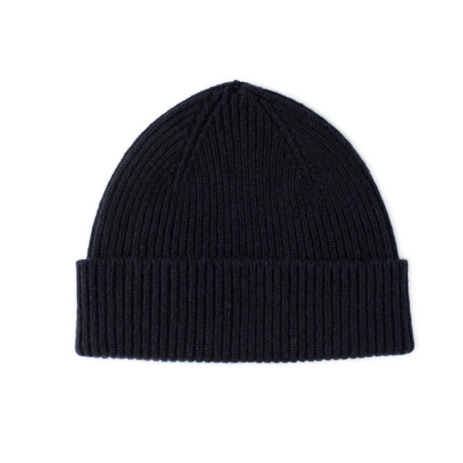 The Cashmere Choice Unisex Navy Lomond Lambswool Scarf - Clyde - Chunky Knit - Beanie (Navy)