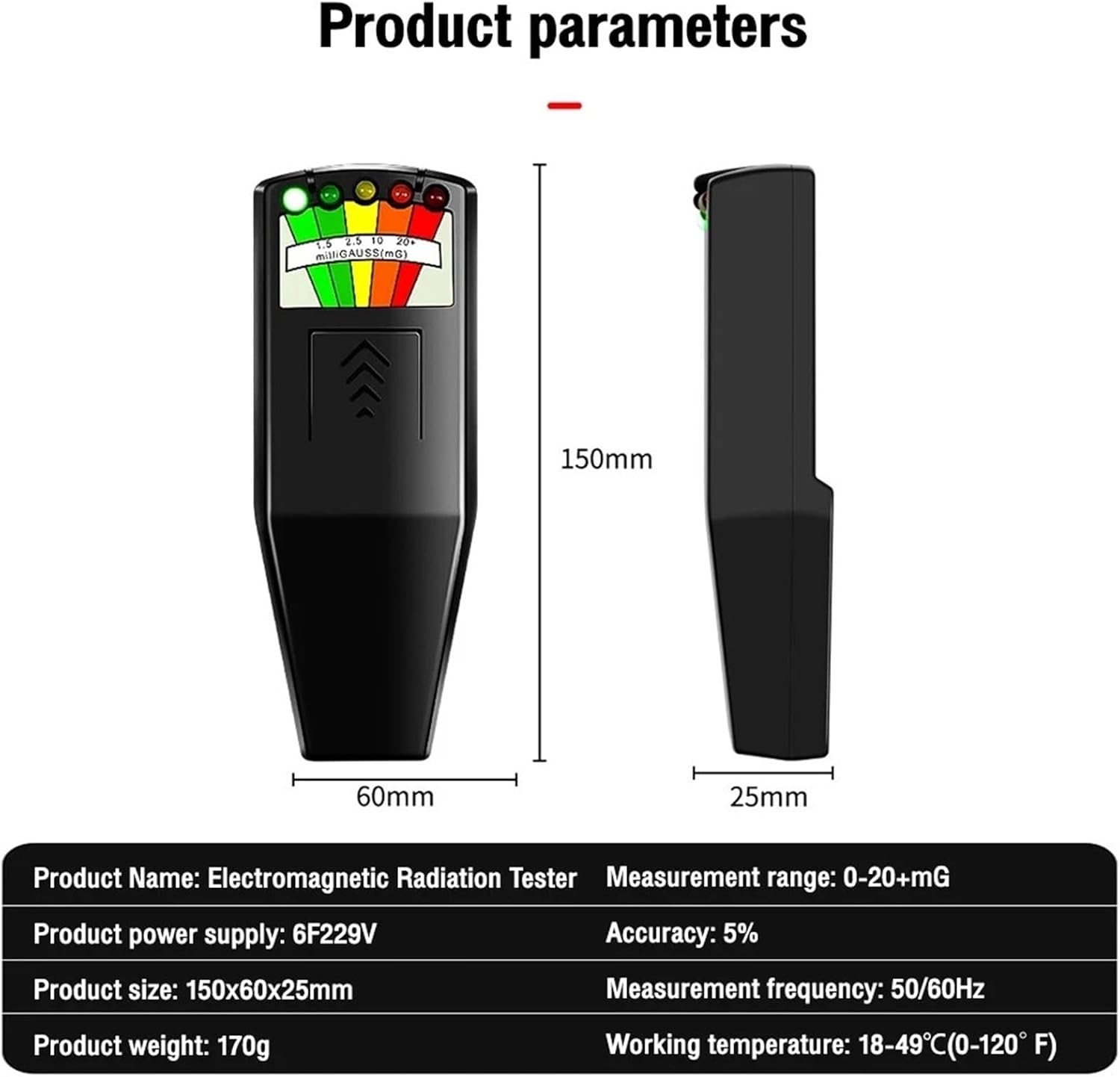 EMF Detector, K2 Handheld LED Meter Magnetic Field Ghost Hunting Detector Electromagnetic Paranormal Equint er,emf Reader(Gray)