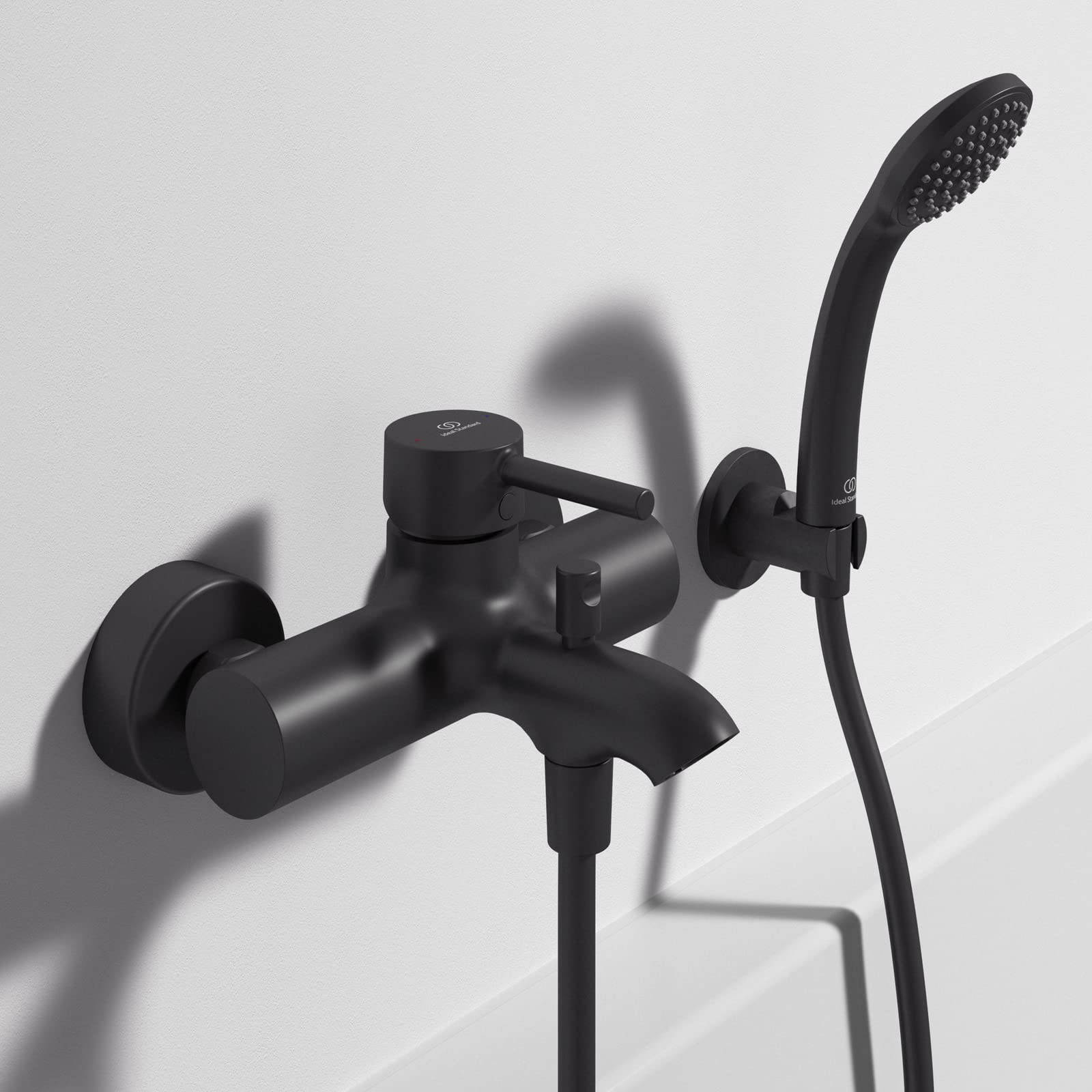Ideal Standard - Ceraline, Miscelatore monocomando esterno per vasca, Nero Seta