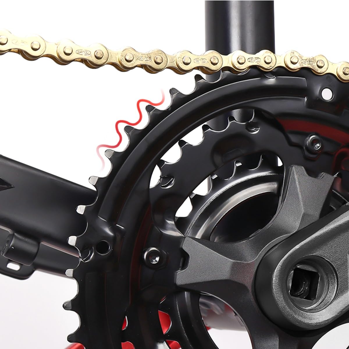 IBOWZ Bike Guarnitura, Guarnitura per Mountain Bike Guarnitura conica Quadrata da 170 mm Guarnitura MTB 28-38-48T Guarnitura a Tripla Corona Rotonda Braccio pedivella con Catena a 6/7/8/9 velocità