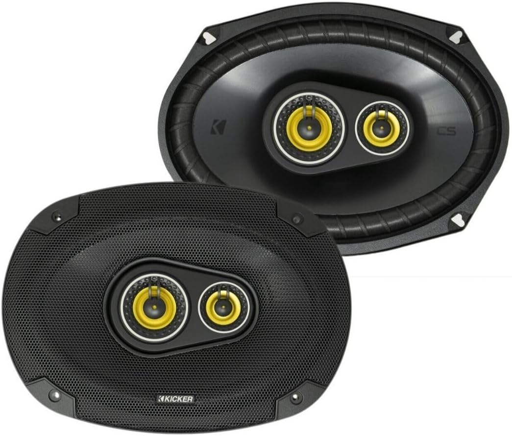 Kicker CS Series 150 Watt 6 x 9 Inch Car Audio Coaxial Speaker Pair, Black