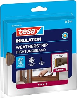 tesa INSULATION Dichtungsband L - 6 m x 9 mm x 5,5 mm - Braun