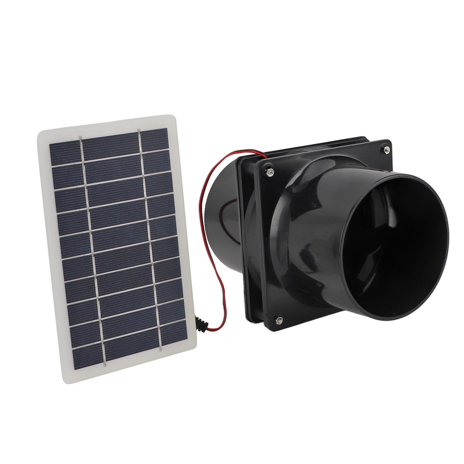 Jeanoko Ventilateur D'extraction Solaire 10 W 12 V pour Tuyau Rond avec Panneau Solaire ABS