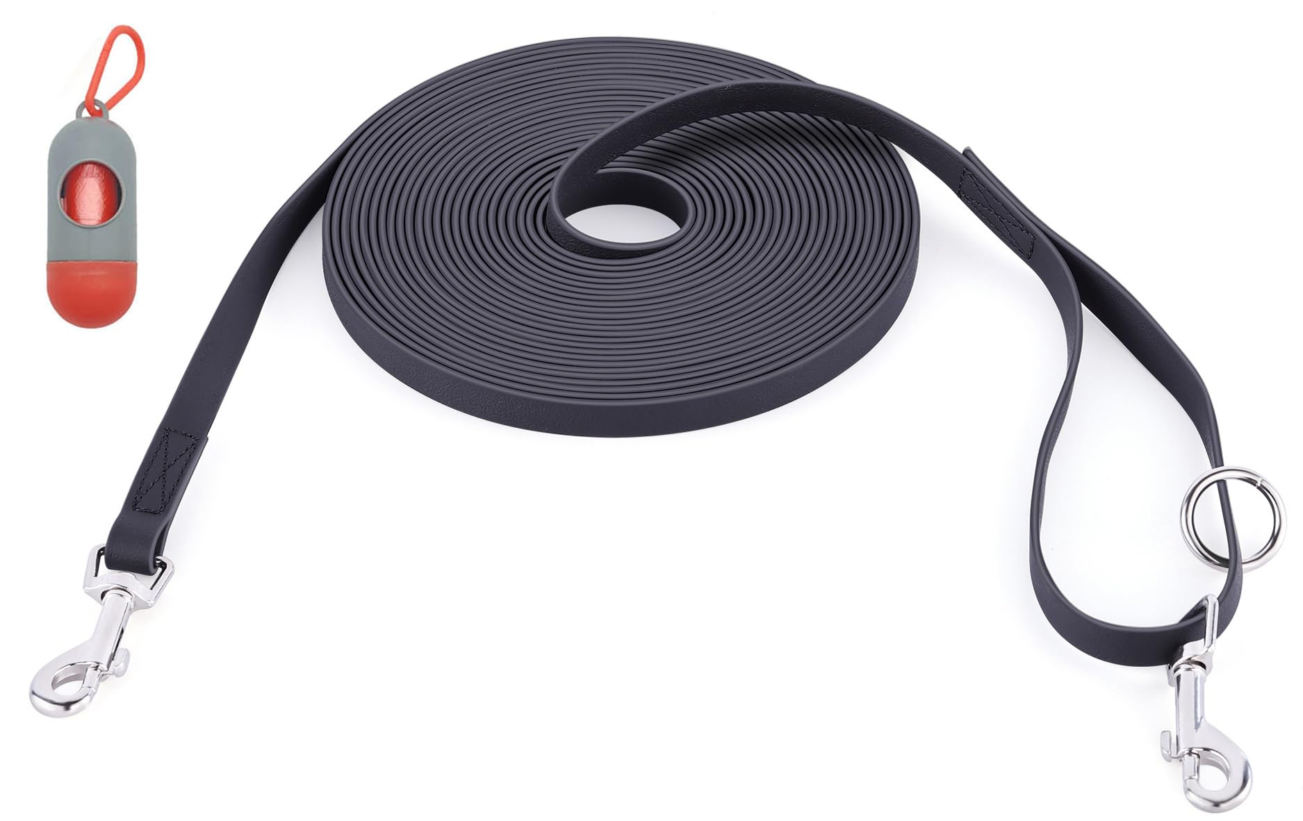 Waterproof Long Leash for Dogs Training 16FT/30FT/50FT, Long Dog Leash Heavy Duty,Dog Lead for Large Medium Small Dogs Outside Walking, Playing, Camping, or Yard(Black 30FT)