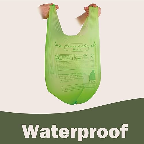 Miniatura 4 de Bolsas de compostaje de 4 a 5 galones con asas y lazo extra gruesas de 0.78 mils, bolsas para cocina, baño, oficina, US BPI ASTM D6400 y Europa OK