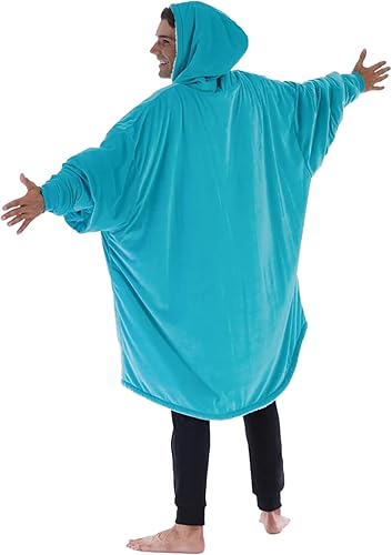 Miniatura 3 de THE COMFY Original - Manta de microfibra y sherpa de gran tamaño para vestir, vista en Shark Tank, talla única (aguamarina)