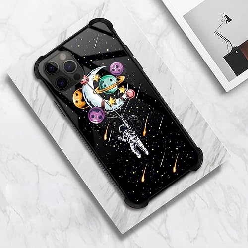 Vista 133 de Funda para iPhone 13 - Nebula Wolf vidrio templado trasero y silicona suave TPU Shock funda protectora Lobo de Nebula.