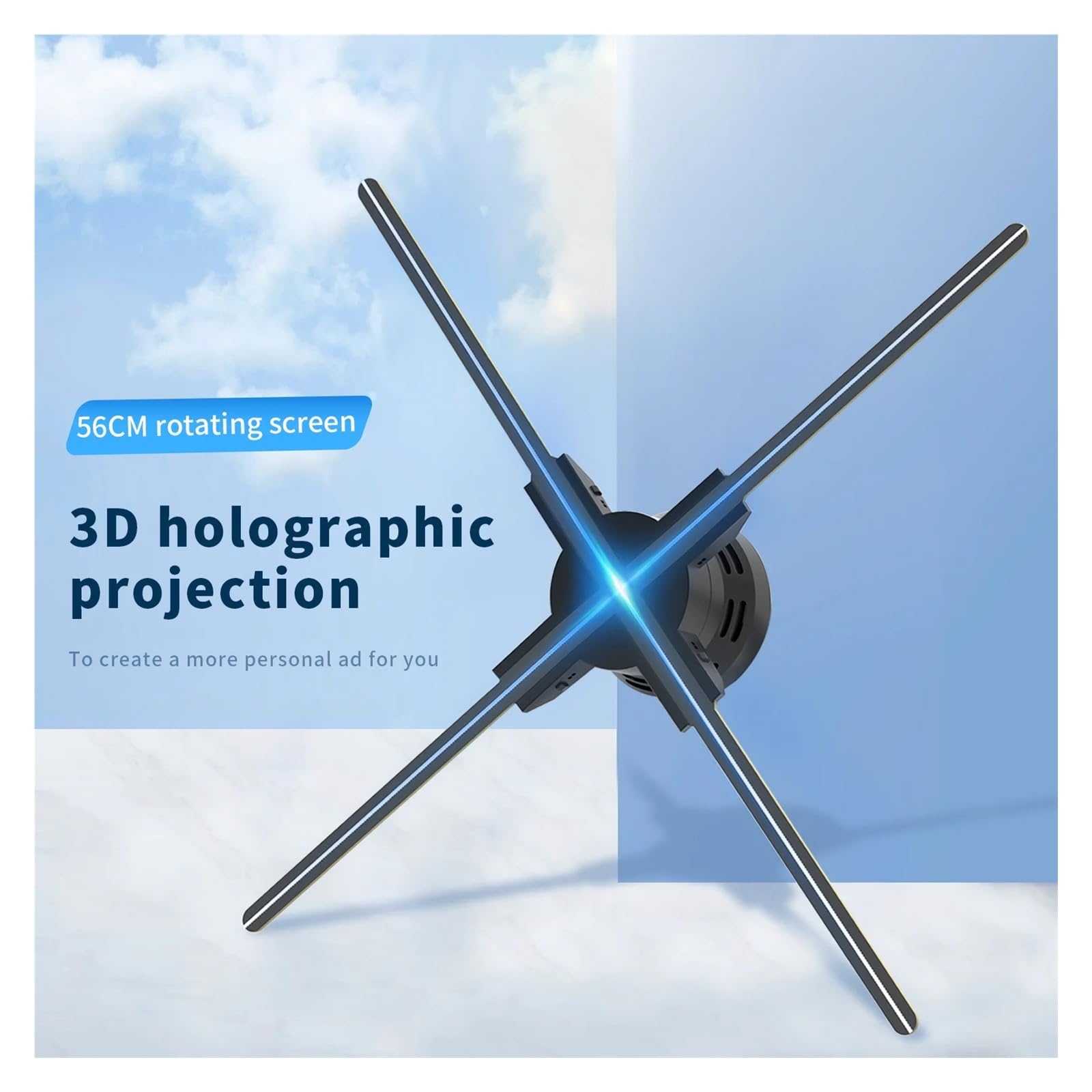60cm Hologram Fan z 720LED Beads 32G Memory DIY Obraz Tekst Reklama Maszyna Holograficzny Projektor 3D Do Sklepów Biznesowych Znaki, Bar Wszechstronna treść