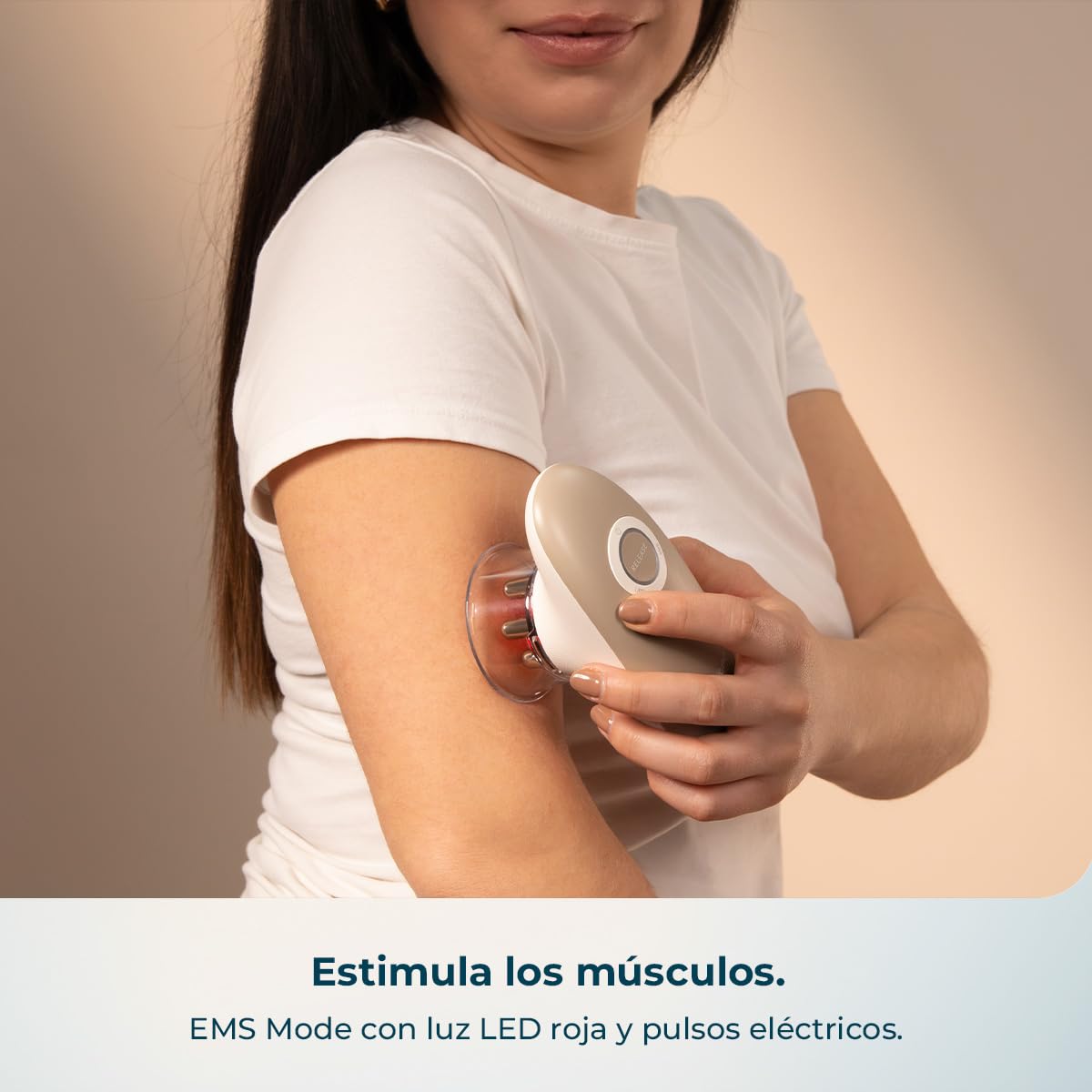 Cecotec Masajeador Corporal Anticelulítico SkinCare Push Up Suction EMS, Luz Roja, 2 Cabezales, 3 Intensidades, 60 min Autonomía