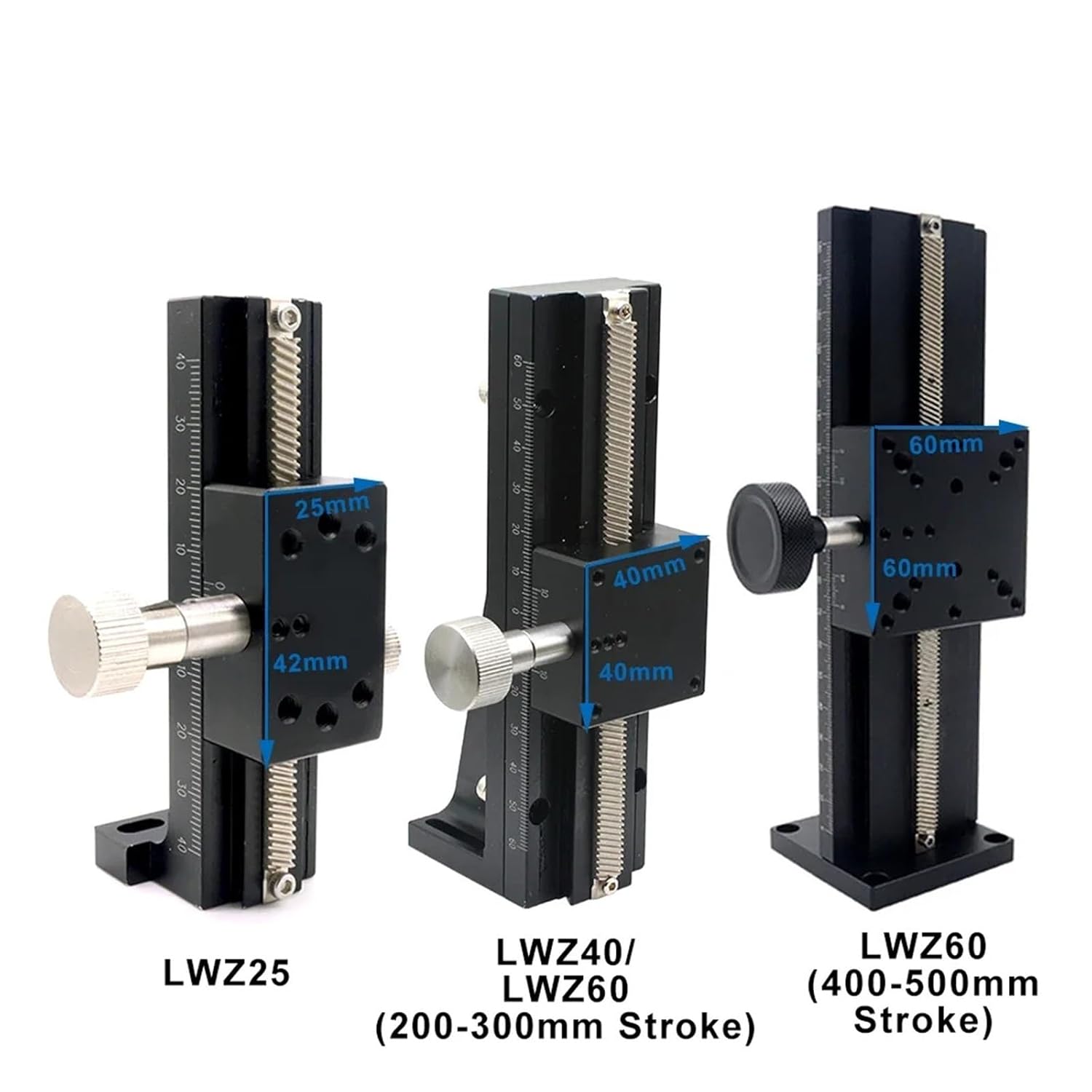 Z-axis Dovetail Lifting Linear Guide Long Stroke fine-Tuning Manual Slide(LWZ25-L50)