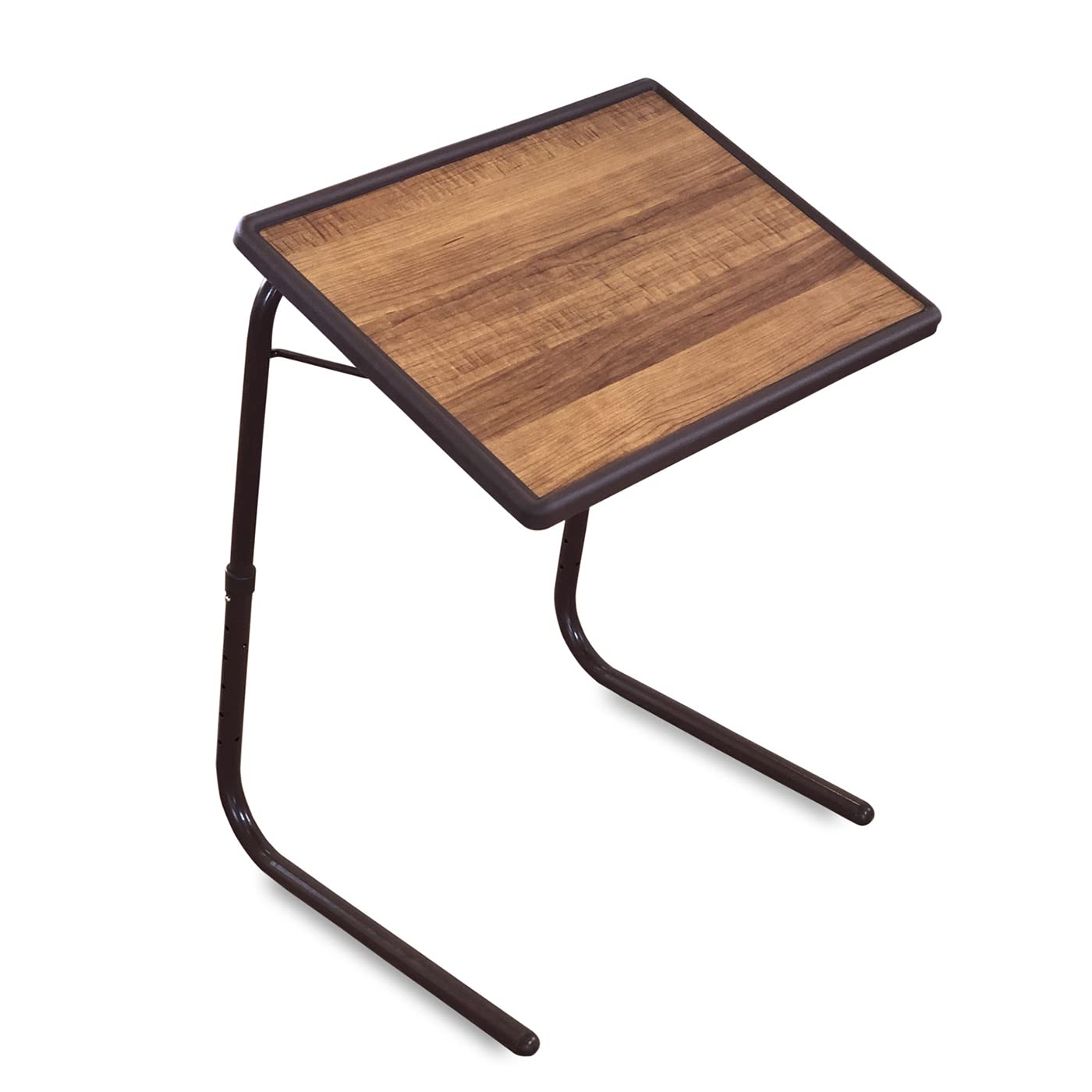 WOW MATE Laptop Table Size 53x40cm 6 Heights 3 Angles Adjustable Steel Frame Polypropylene Top Metal Frame Table for Home Study and Office use (WOW MATE -Neo Teak, Large)