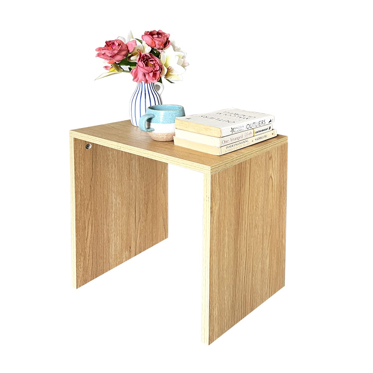 Kawachi Wooden Sofa Side Bedside End Table Coffee/Snacks/Centre/Laptop Table KW107Beige