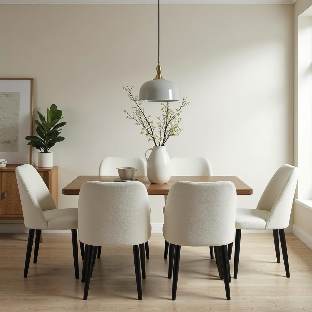 Aykah Capri Dining Chairs Set of 2, Modern Upholstered Dining Room Kitchen Side Chair with Metal Legs, Space Saving, Easy to Assemble (Pistachio Cream, Pistachio Cream) — view 6