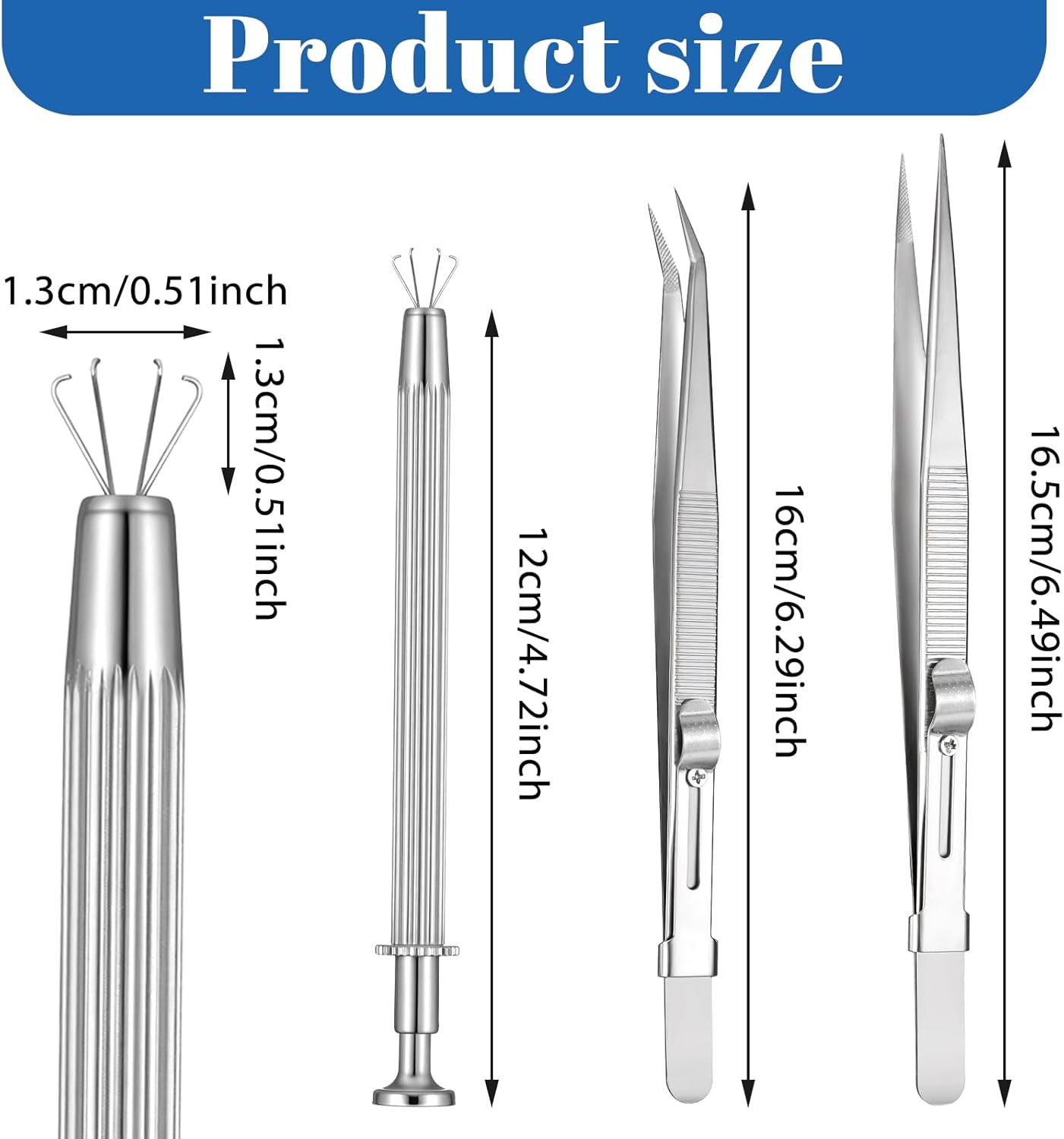 3 PCS Jewelry Tweezers, Diamond Tweezers, Jewelry Grabber Tool, Piercing Removal Tools Gem Stone to Change Jewelry-IC Chip Electronic Components