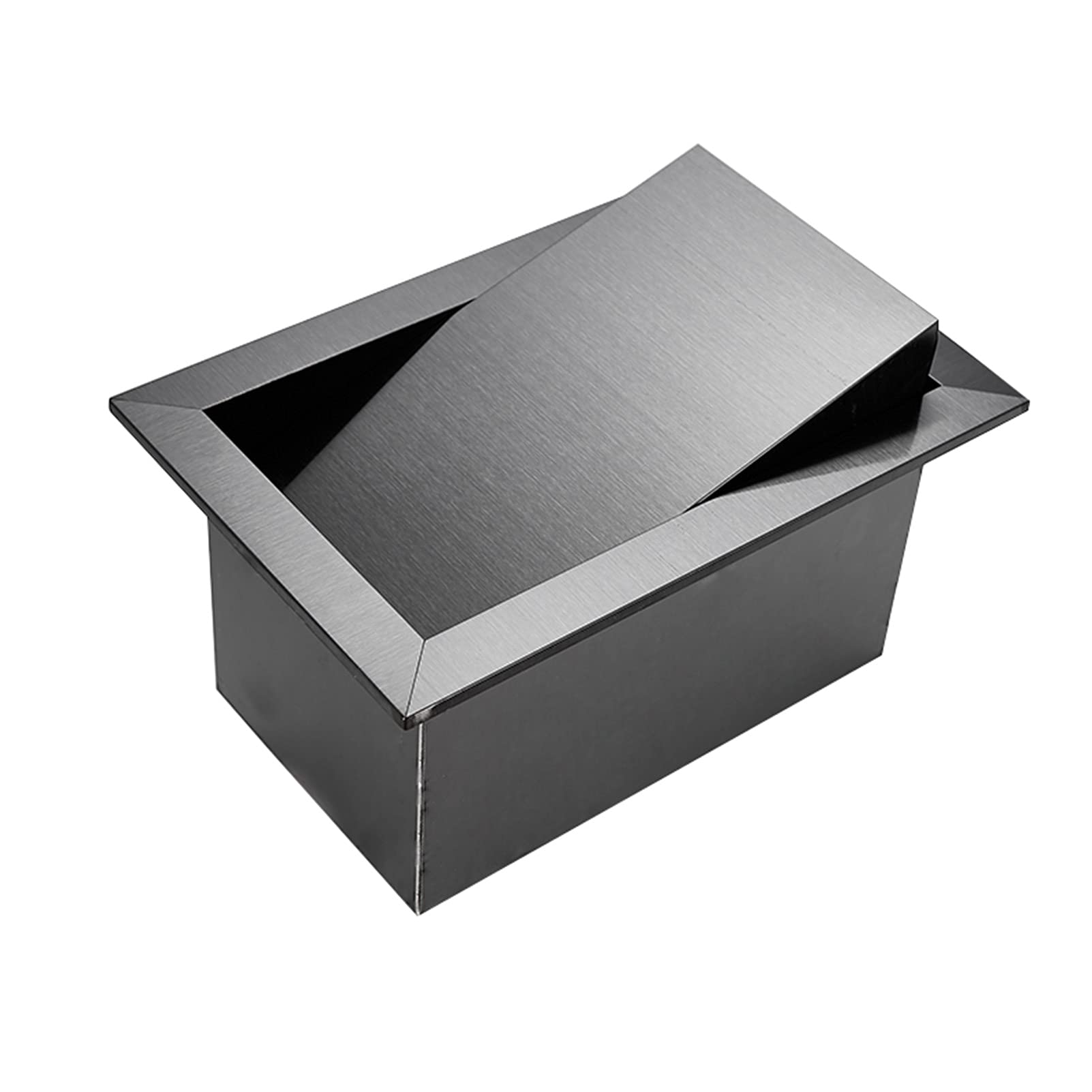 Asdchzen Black Built-In Stainless Steel Trash Can On The Countertop Of The Square Built-In Trash Chute, Built-In Trash Can In The Kitchen, Built-In Balance Clamshell Trash Can, Household Gar,-With Handle