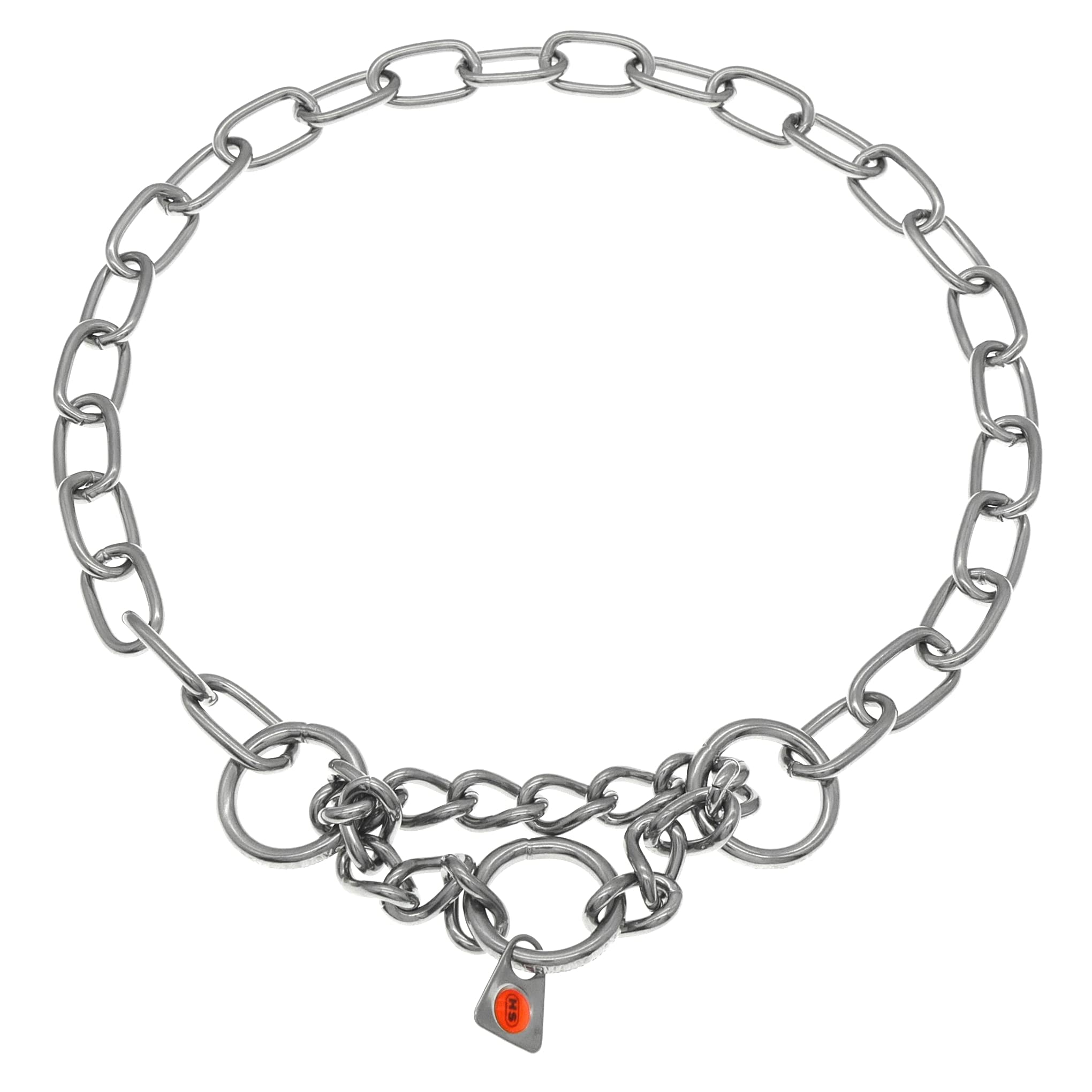 Sprenger - Collar para perros con cadena de tracción, 3 mm, acero inoxidable, para perros de pelo corto y largo, hasta 55 kg, color negro (50 cm)