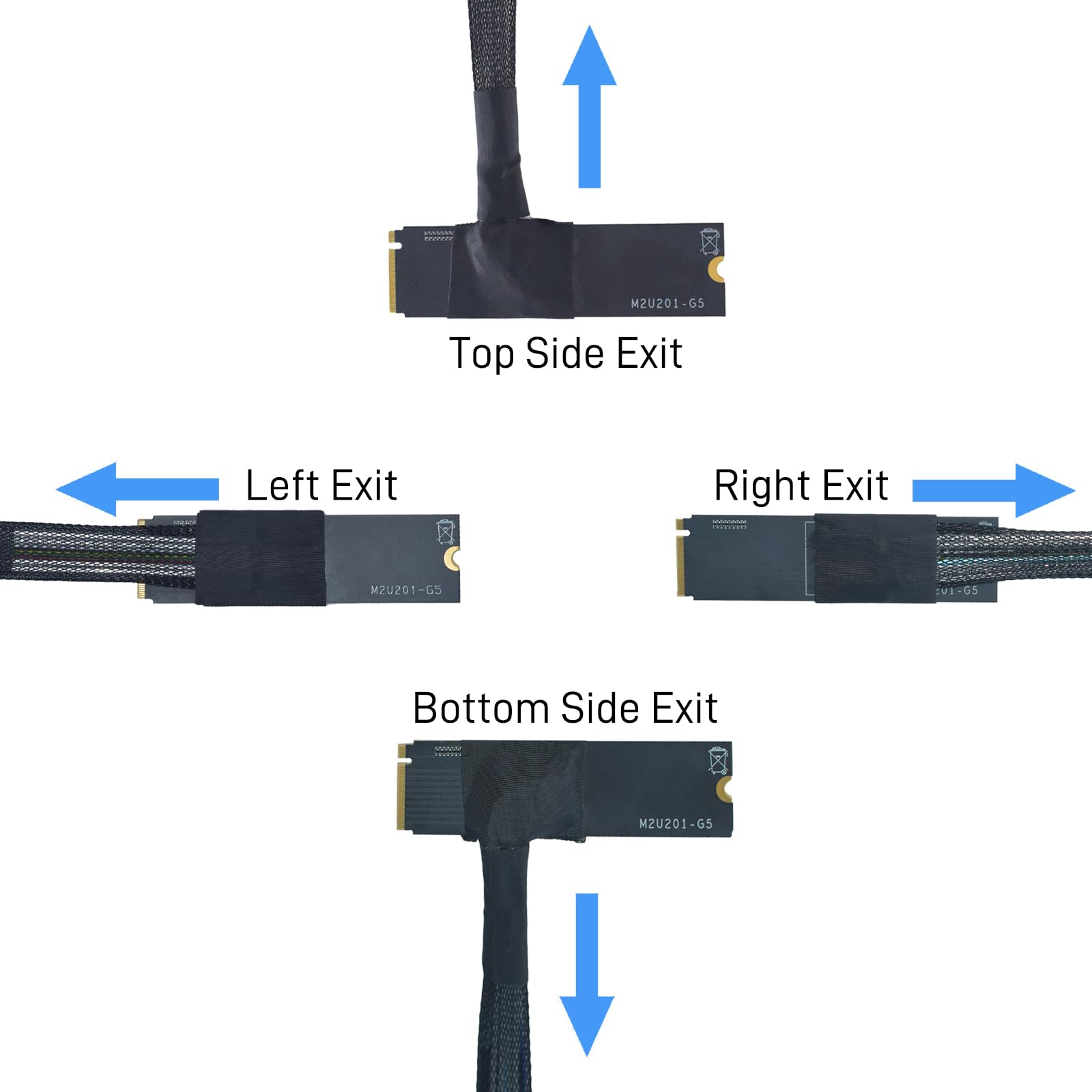 LetLinkSo PCIe 5.0 M.2 to U.2 Adapter, M.2 to SFF-8639 U.2 NVMe SSD Cable with 15Pin Power, Right Exit, 1.6ft (50cm)