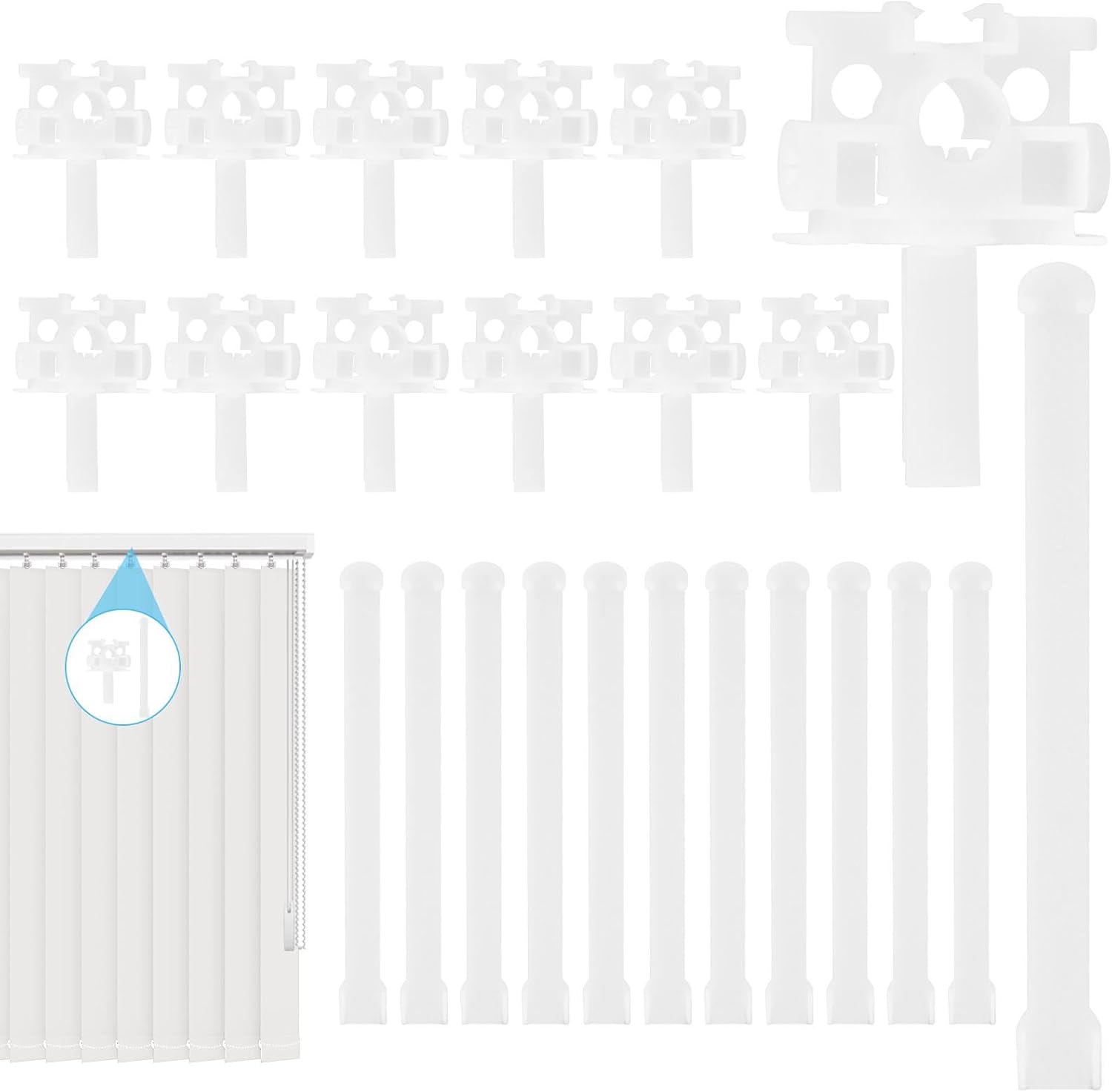 12pcs/Set Vertical Blind Repair Carrier with Straps