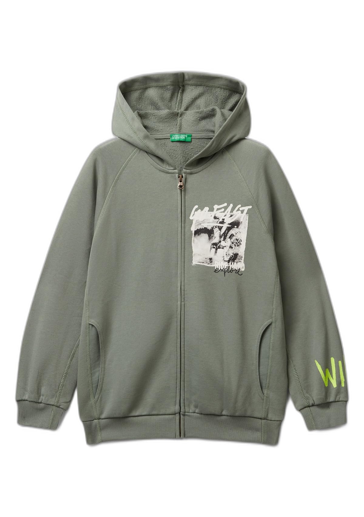 United Colors of Benetton Giacca C/CAPP M/L 33nvc505a Sudadera con Capucha Niños y Adolescentes
