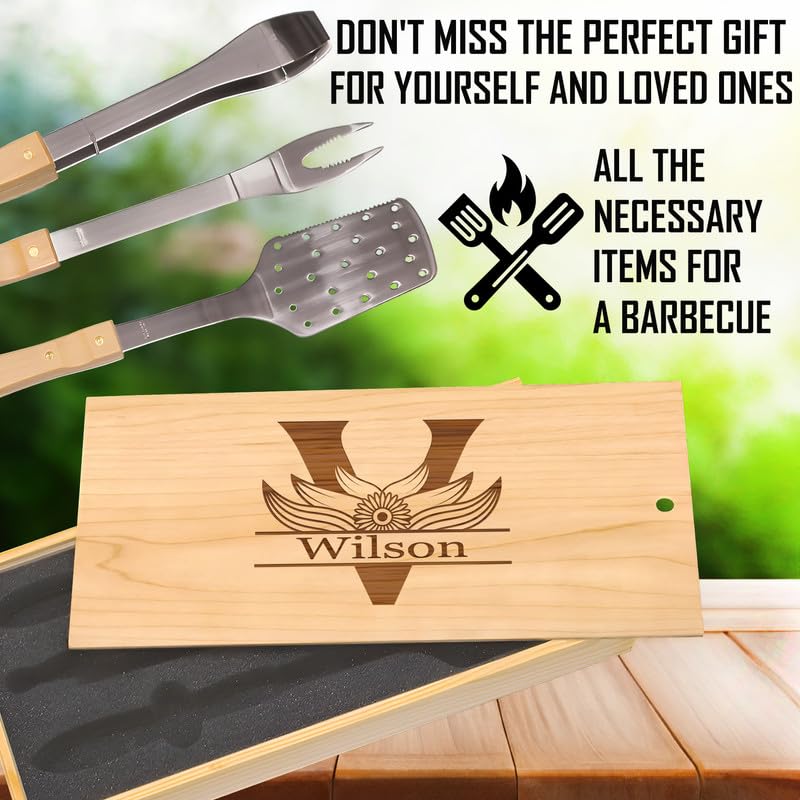 Set de Parrilla con Caja de Madera y Grabado Personalizado miniatura 6