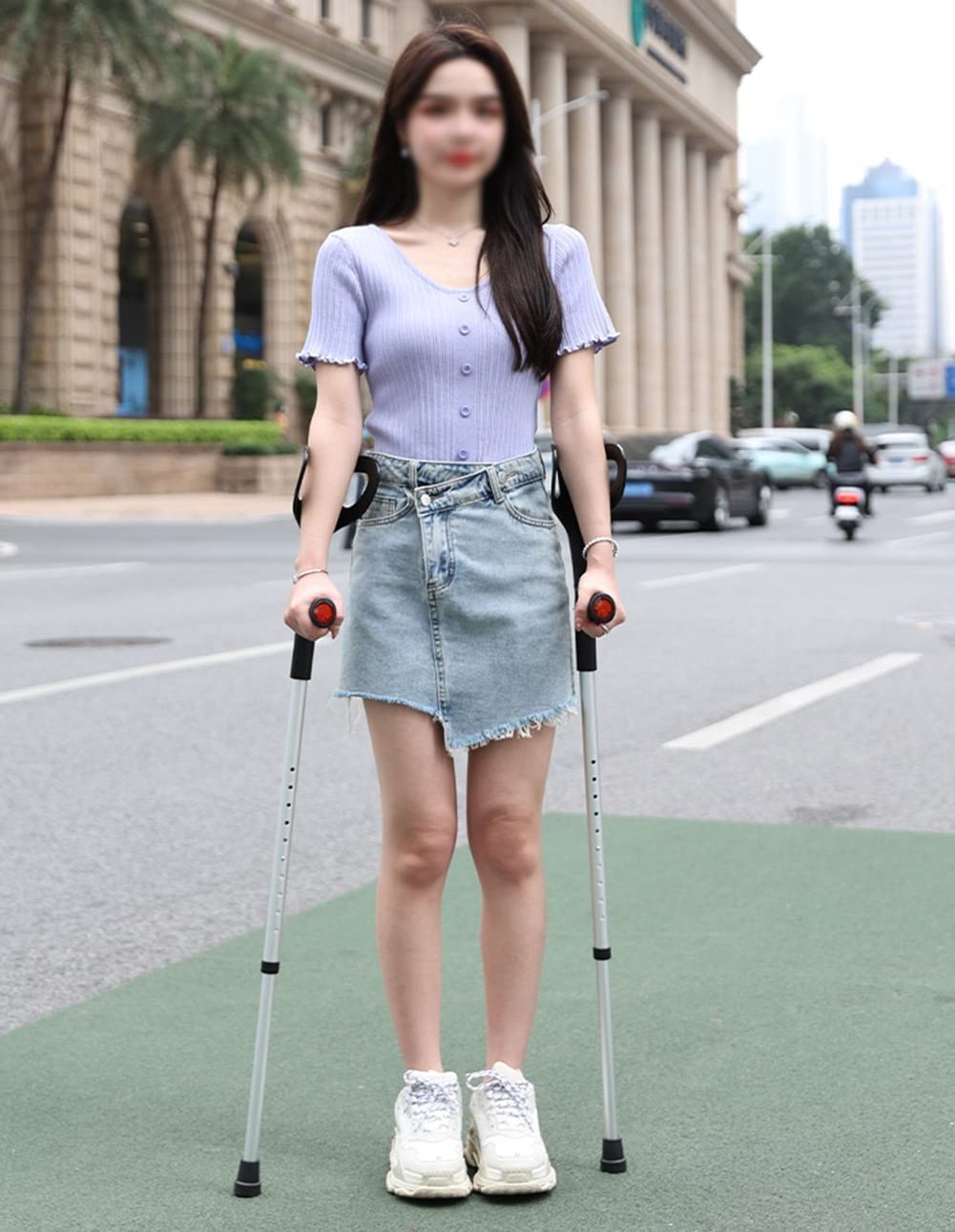 PAASHE Muletas de Moda, Bastones de Brazo Ajustables en Altura, 1 par de Bastones para antebrazos, bastón de Aluminio para Caminar, muleta para Adultos de 140-190 Cm