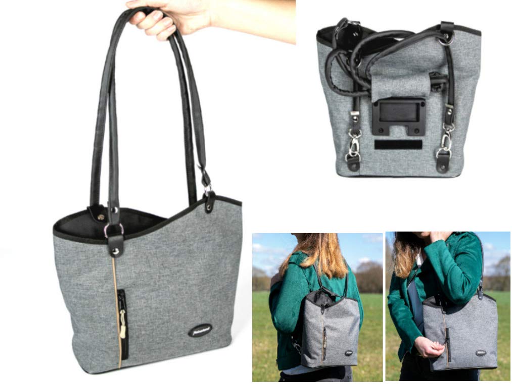 Haberland Lenkertasche Rucksack Melanie grau ohne Lenkeradapter Sport & Freizeit