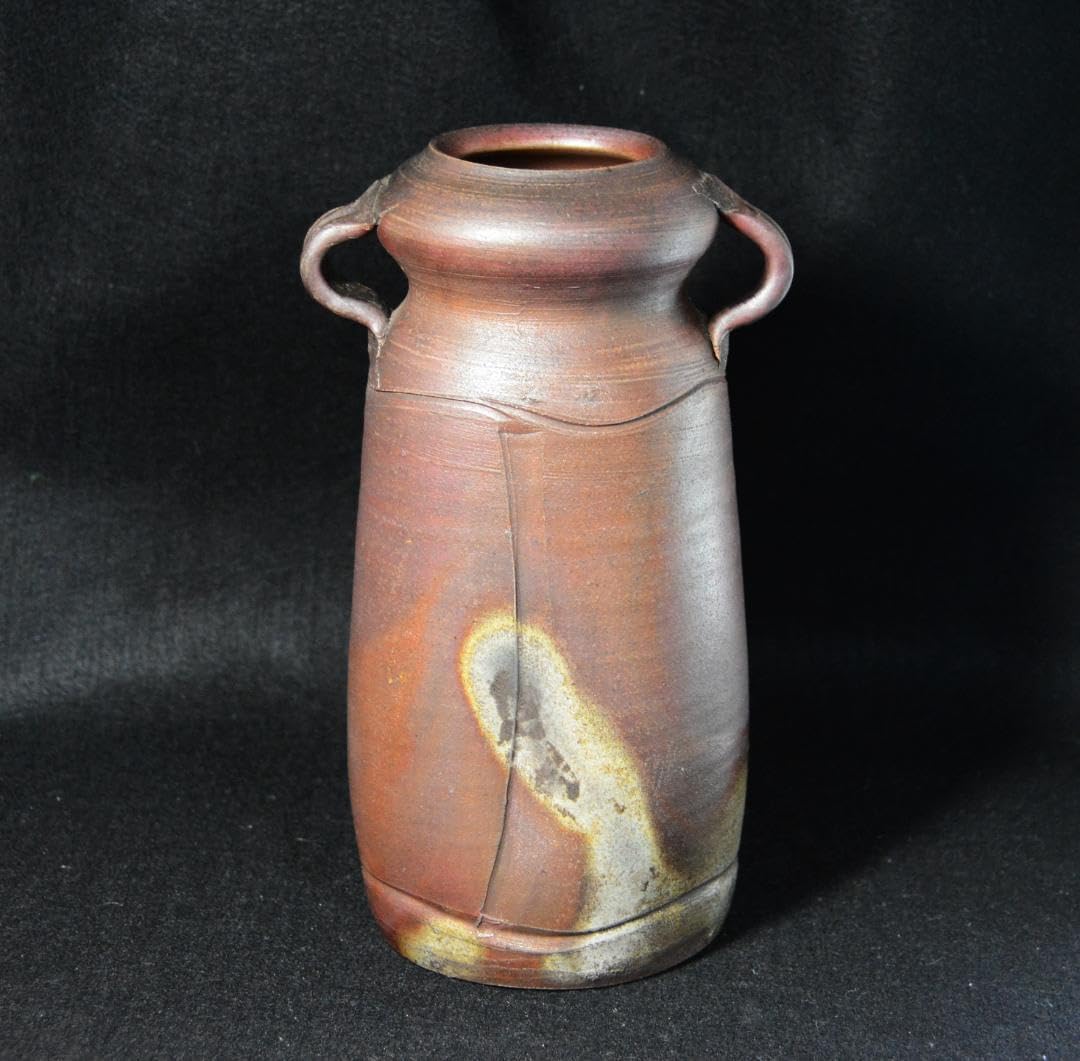 人間国宝 金重陶陽 耳付窯変花入 ホーム&キッチン 人間国宝 金重陶陽 耳付窯変花入 ホーム&キッチン