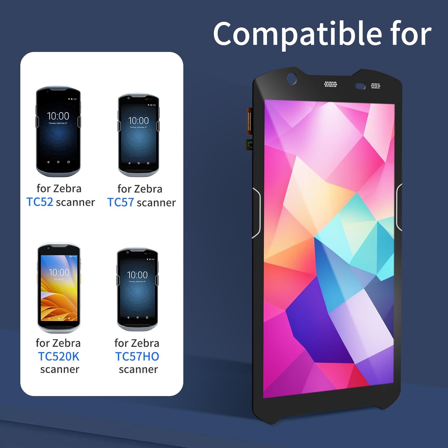 TC52 LCD Screen Replacement [2026 New Version] TC57 Touch Screen for Zebra TC52 TC520K TC57 TC57HO Barcode Scanner LCD Display Touch Screen Digitizer Assembly with Screen Protector and Tools