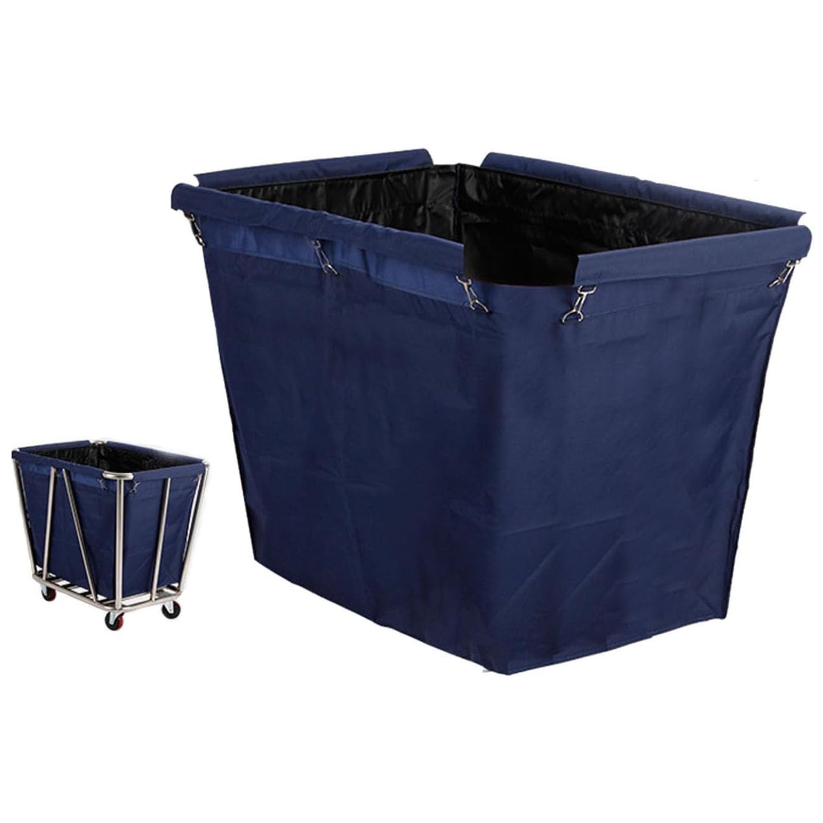 Cesto for la biancheria, extra large, di ricambio, for carrello della biancheria, in tessuto Oxford, lavabile in lavatrice, gancio in ferro metallico for la pulizia 'hotel(Blue)