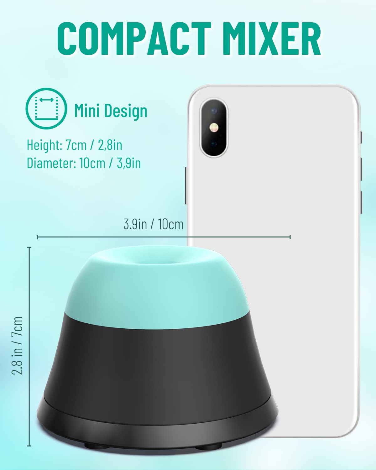 Vortex Paint Mixer, Hobby Paint Shaker with Replaceable Silicone Cap and Extra Mixing Balls, Portable Lightweight Design and Touch Function, for Lab Mixing Miniature Paints Acrylic Paints Nail Polish