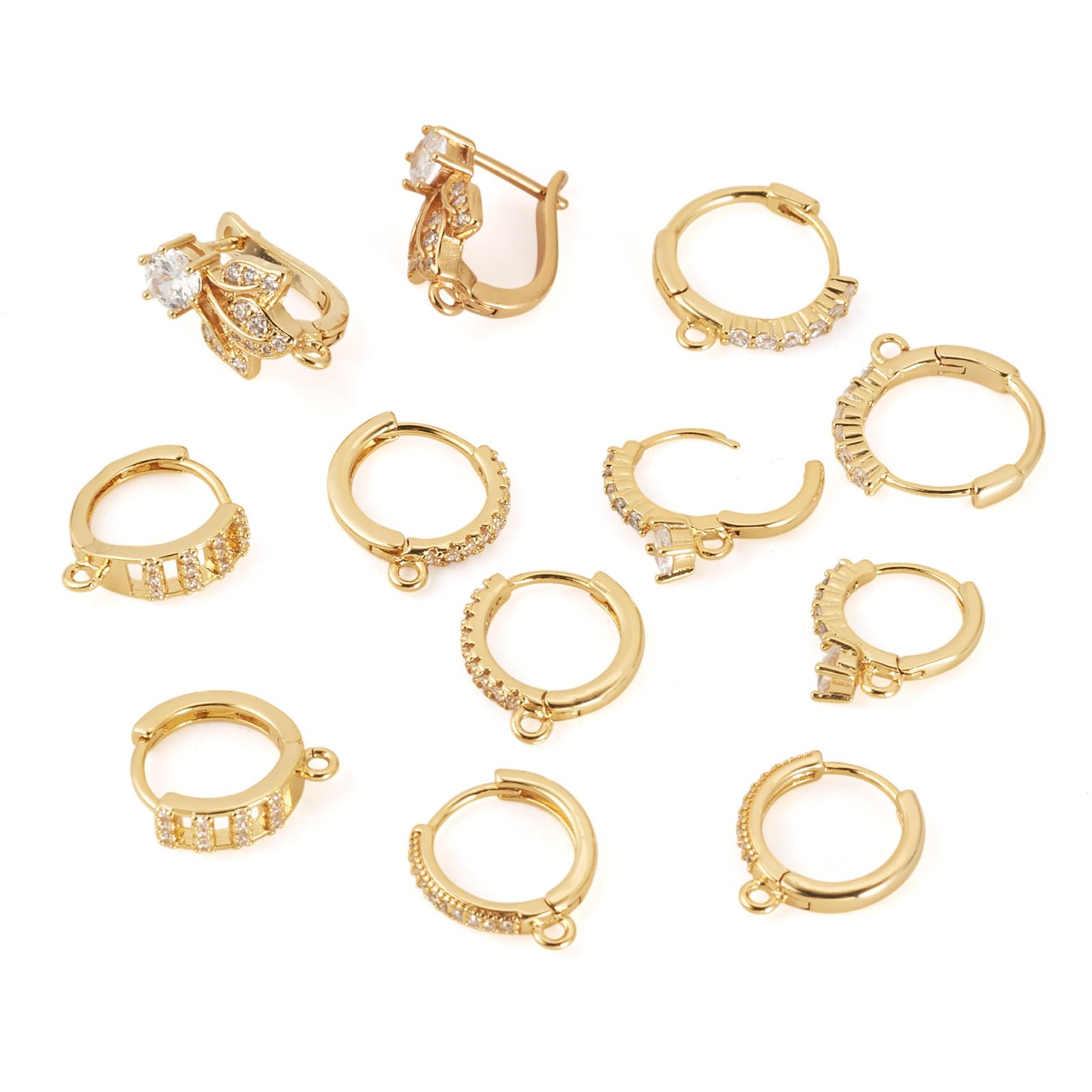 Crochets de boucles d'oreilles en laiton doré 18k pour fabriquer vos propres bijoux de soirée femme