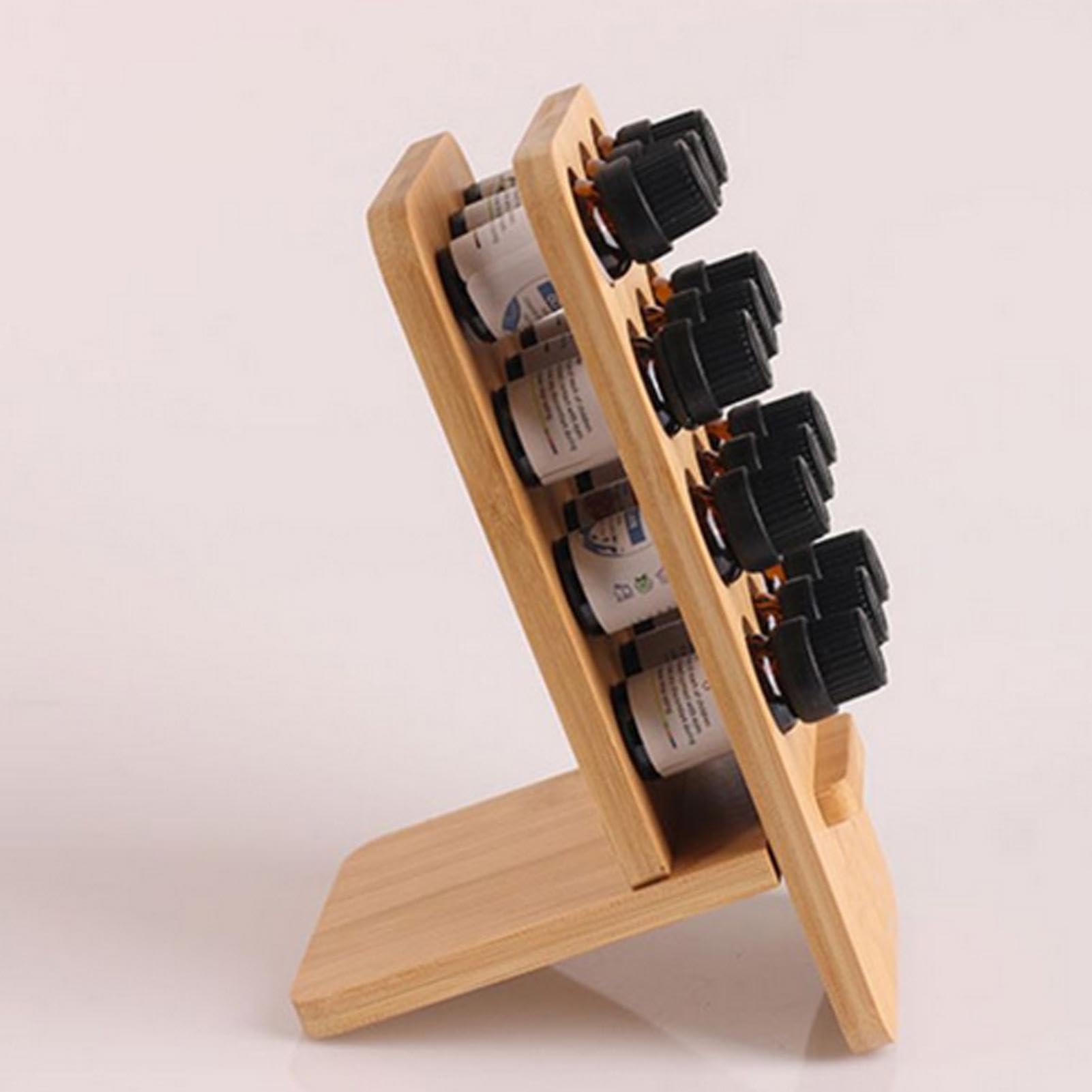 Portaolio In Legno A 2 Livelli Girevole – Organizzatore Per Oli Essenziali, Profumi, Aromaterapia, Design Elegante Per Camera, Soggiorno