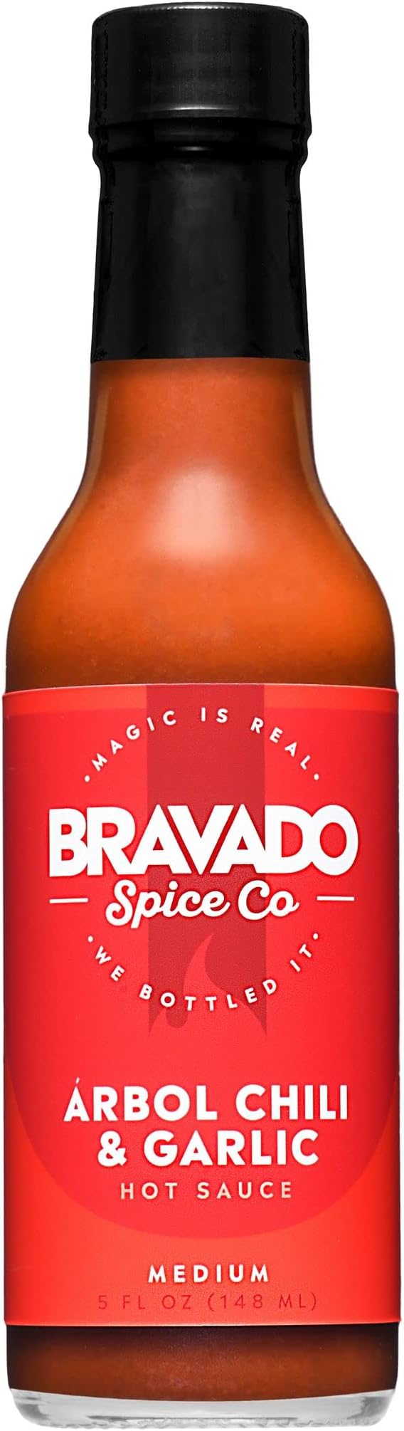 Arbol Chili and Garlic Hot Sauce By Bravado Spice Gluten Free, Vegan, Low Carb, Paleo Hot Sauce All Natural 5 oz Hot Sauce Bottle Award Winning Gourmet Hot Sauce
