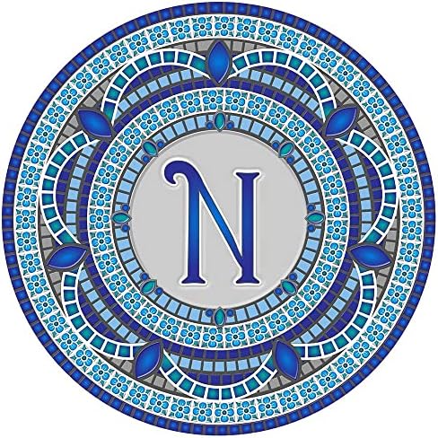 Custom Monogram Pool Mat #2 - Mosaic Pool Emblem - 29" - Letter "N" - Vinyl - Works in Most Pools - Easy Drop-In Installation