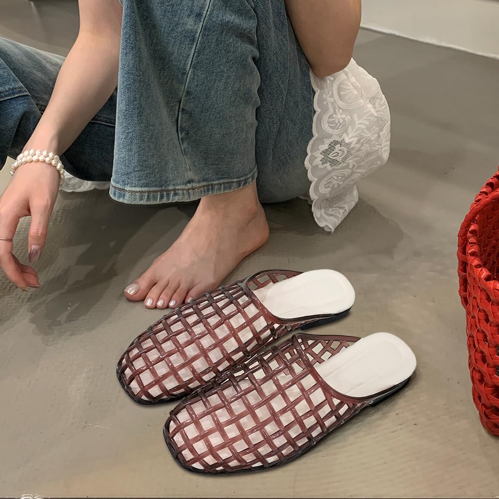 Jelly Ballerinas - Scarpe da balletto da donna, in rete, con punta chiusa, leggere, traspiranti, per viaggi all'aria aperta