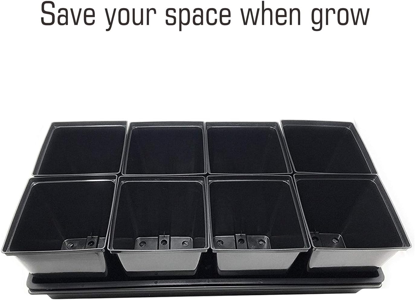 1/2 Gallon Square Nursery Pots 24PCS Black Thick Durable Plastic Flower Pots with Drainage Holes, Reusable Seedling propogation Starter Pots for Indoor Plants, Transplanting, Succulents