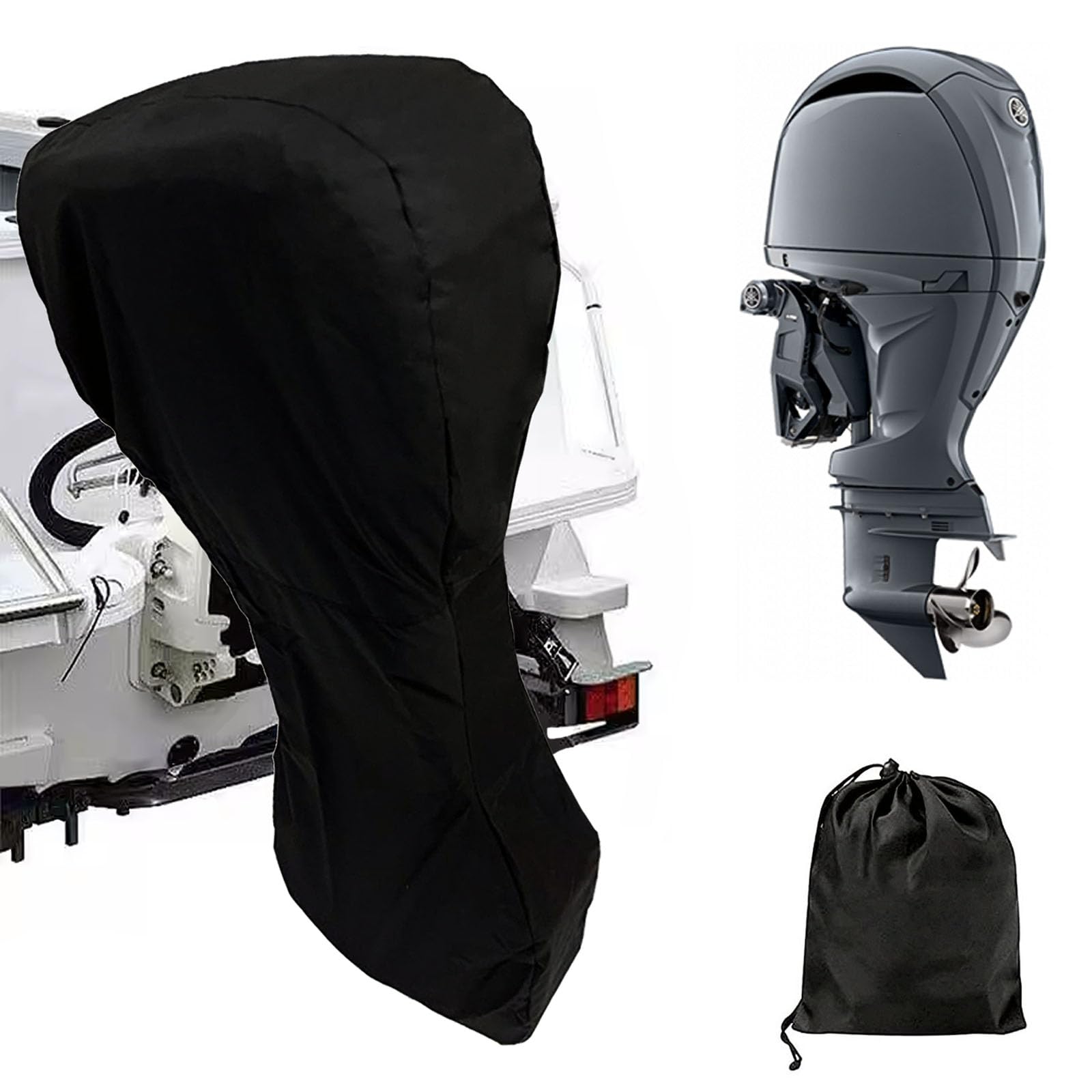 Urby Housse De Moteur De Bateau, Housse Intégrale De Moteur Hors-bord Fabriquée En Oxford Imperméable Réversible [gris/argent]. Résistant Aux UV 420D. Stationnaire Et Transport (XXL : 150+HP