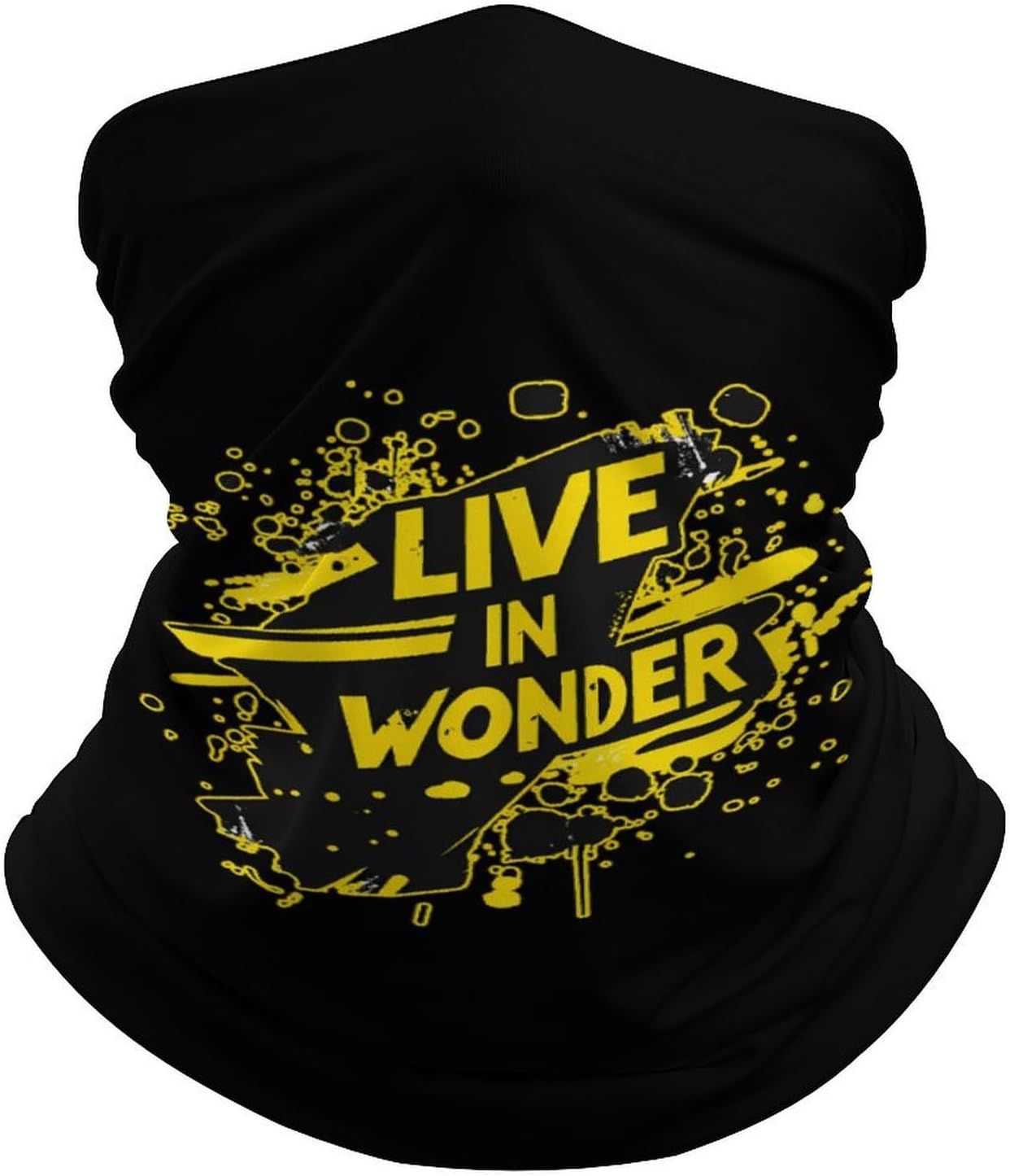 Live in Wonder Neck Gaiter Windproof Face Mask Bandanas for Men Women Cold Weather Scarf