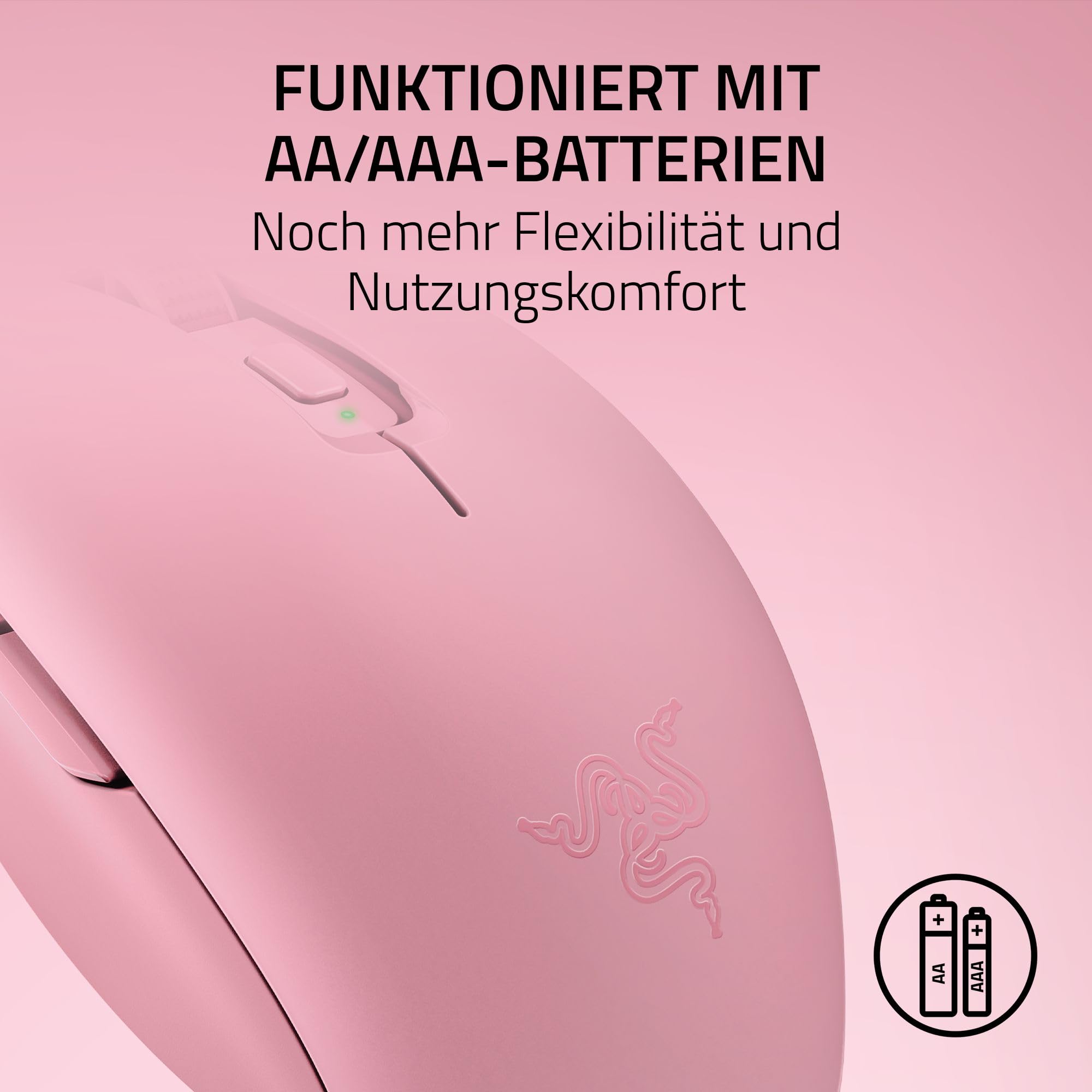 Razer Orochi V2 - Mobile kabellose Gaming-Maus - HyperSpeed und Bluetooth - Optischer Sensor 18K DPI - Maus-Schalter 2th Gen - 60 g - Betrieb mit AA/AAA-Batterien - PC/Mac | Quartz