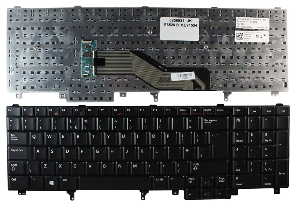 Clavier PC portable Dell 0FVGWN Noir Azerty Power4Laptops - 2