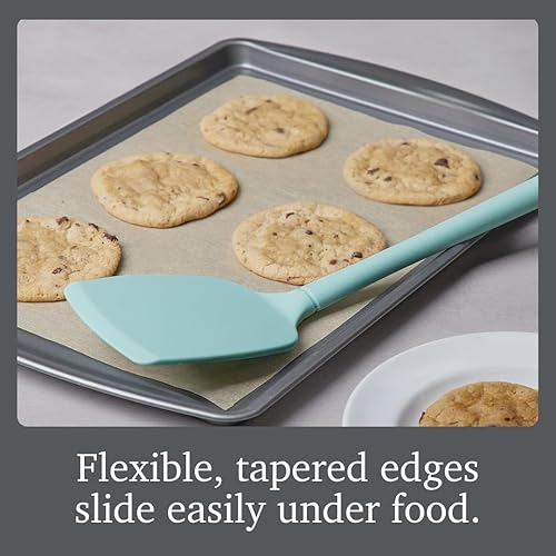 Miniatura 2 de Tovolo Espátula de silicona para cocinar espuma de mar verde aguamarina, núcleo flexible, no tóxico, seguro para alimentos, sin BPA, para