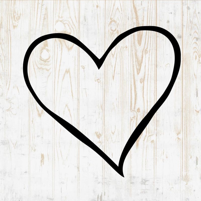 Calcomanías de corazón para despegar y pegar, calcomanías de vinilo para pared, arte de línea floral bohemio, dibujado a mano, silueta de forma de