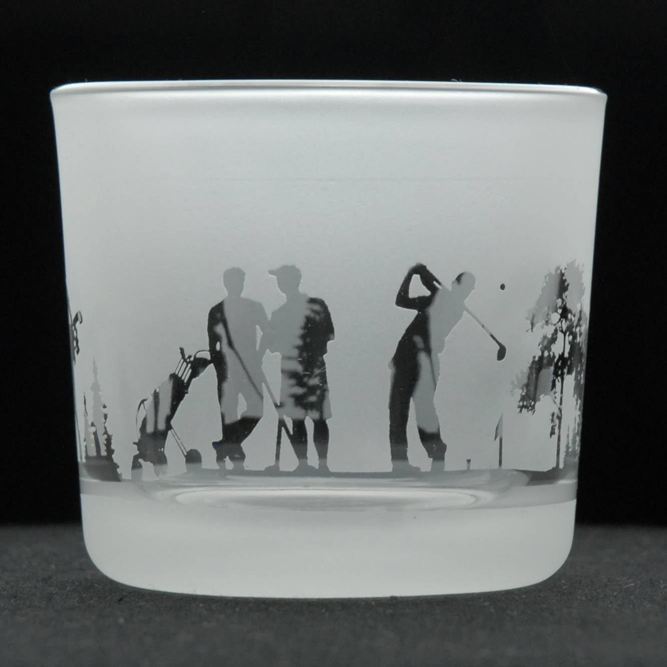 Photophore en verre dépoli gravé avec motif de golf – Photophore transparent pour mariage, fête et décoration d'intérieur