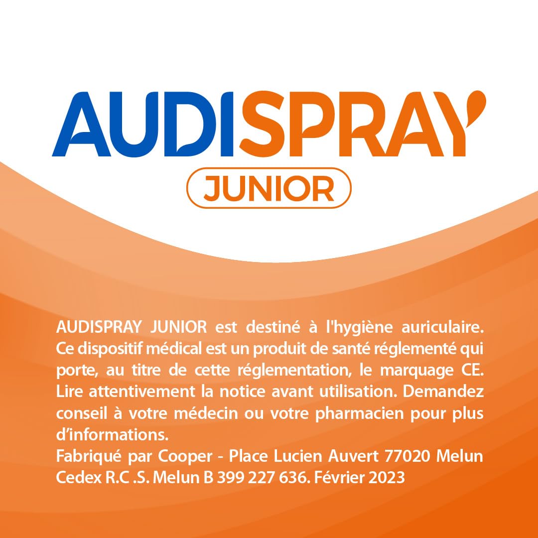 AUDISPRAY JUNIOR -Spray auriculaire - Hygiène - Enfants - Hygiène de l'oreille - Prévient l'accumulation de cérumen - Spray - 25 mL - De 3 à 12 ans
