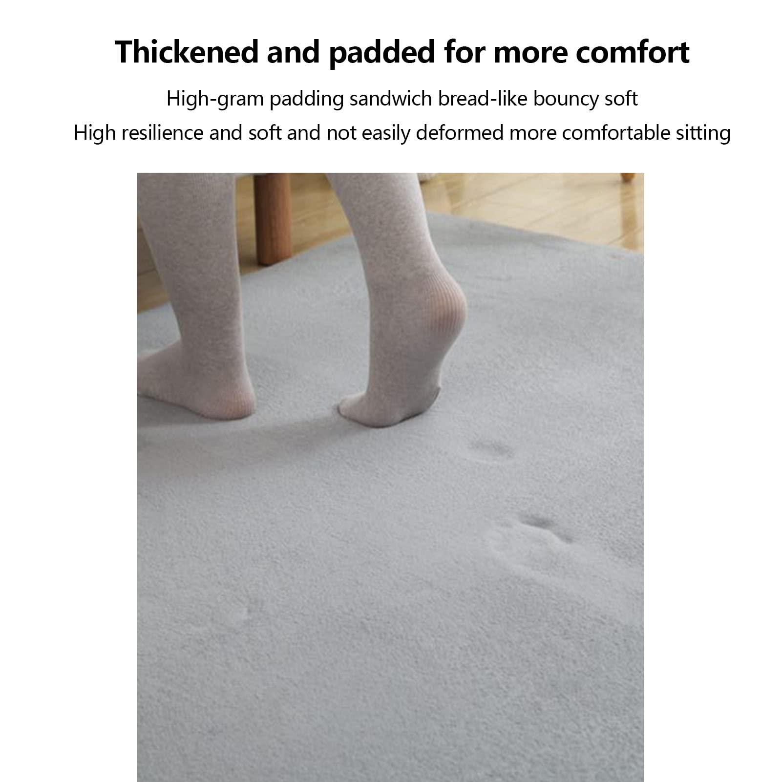 Tappeto in peluche, 120 x 160 cm, morbido, a pelo corto, antiscivolo, ideale per soggiorno e camera da letto, comodo tappetino per comfort e stile