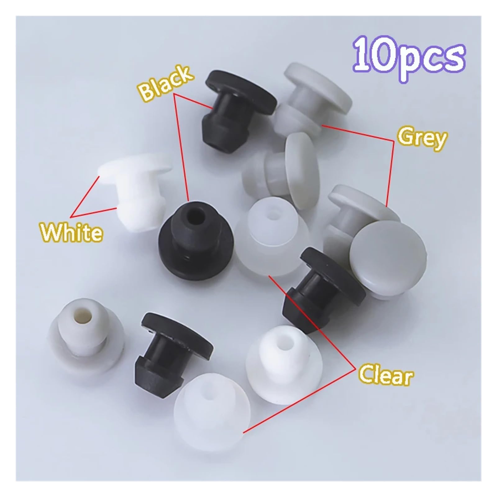 10 Piezas De Silicona De Goma De Goma Enchufe 2.5 Mm A 14 Mm Tapas De Extremo Blanking Selle Save Limpio/Blanco (Color : Clear, Size : 7mm