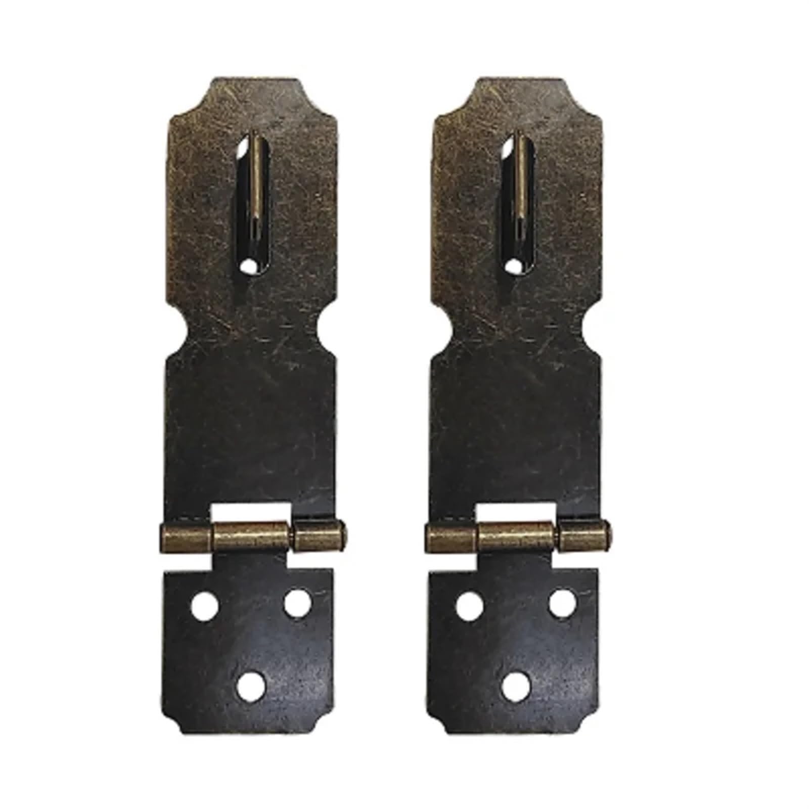 2 Sets Antique Bronze Mini Hasp Gate Door Lock Padlock Staple Shed Latch Household Window Hardware
