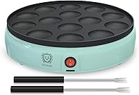 ULTICOR 14-Hole Mini Pancake Maker - Electric Non-Stick Poffertjes Pan for Fluffy Dutch Mini Pancakes, Easy Clean Griddle
